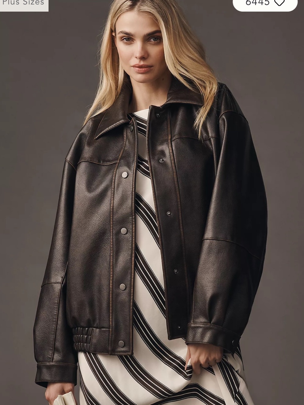 Anthropologie Reagan Faux Leather Bomber by Pilcro